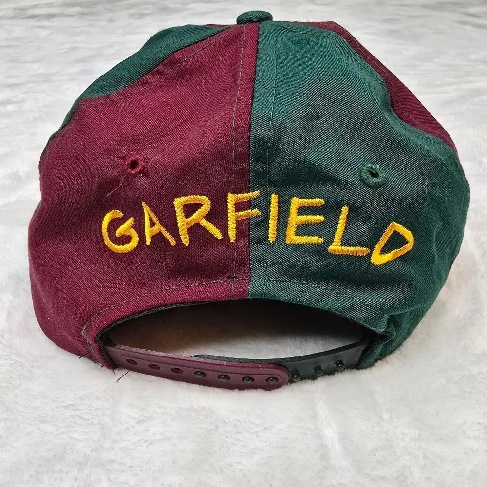 Vintage 90s Garfield Snapback Hat Paws Fresh Caps Colorblock Embroidered VTG